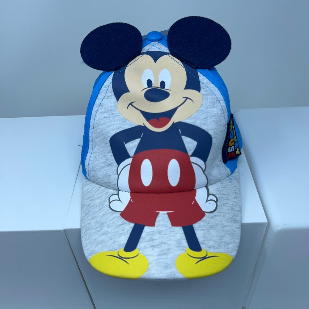 Disney Toddler OS Blue Mickey Mouse 3D Ears Adjustable Baseball Hat NWT